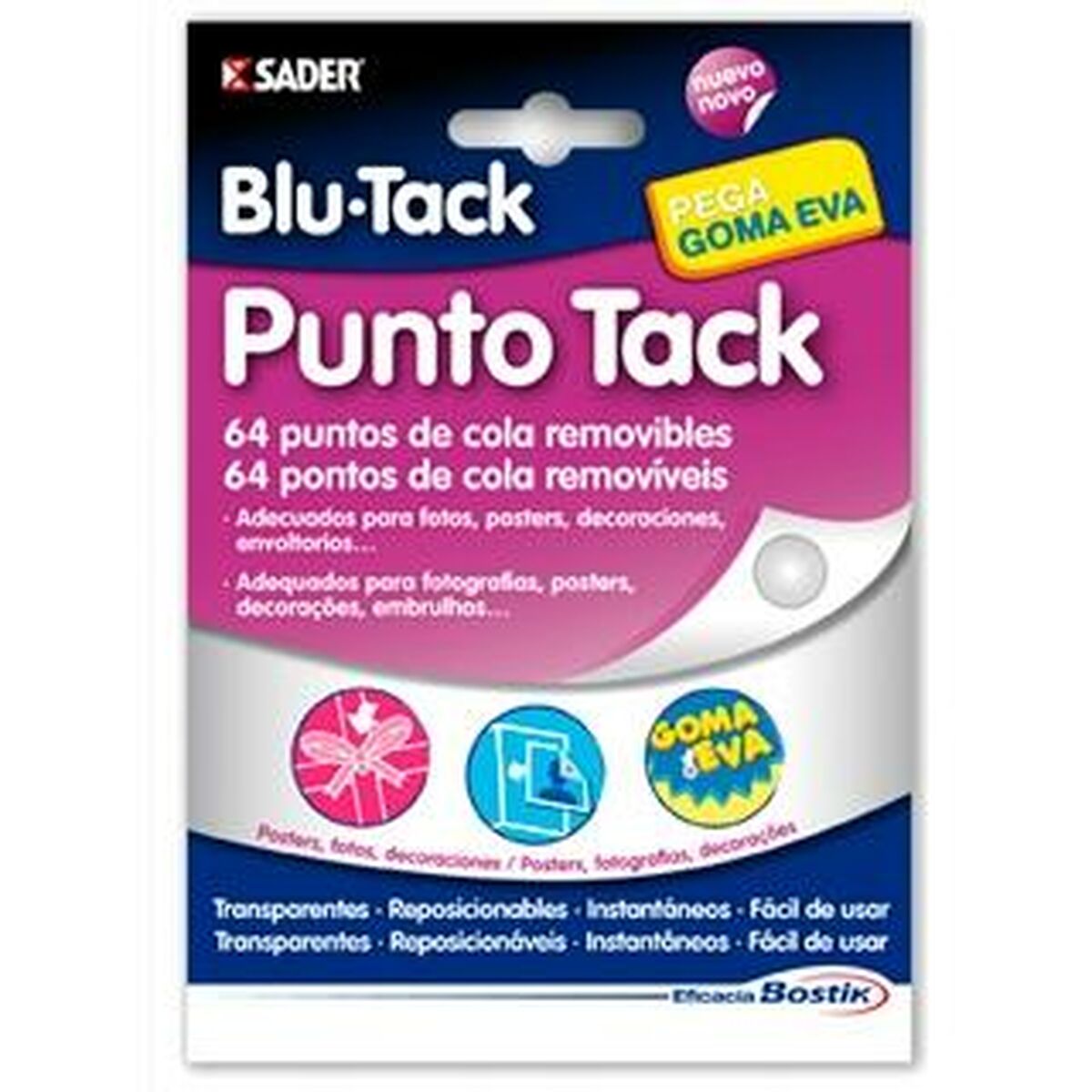 Foring Bostik Blu Tack Gjenbruk (12 enheter)